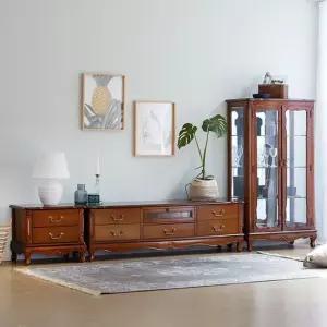 수입가구 미엘 엔틱 양문 장식장 거실장세트