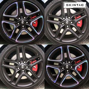 현대 벨로스터N 19인치 자동차 홀로그램 카본 보호필름 휠스티커/1세트