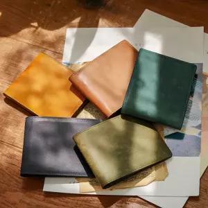 푸에블로 베지터블 천연 소가죽 남성 남자 슬림 지갑 반지갑