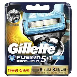 질레트 퓨전 프로쉴드 칠 면도날 8입 *