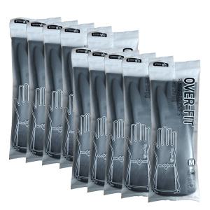 명진 오버핏 프리미엄 고무장갑 그레이색상(소형/중형/대형) 1입 x 택일 10개
