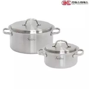 [한일STS] 스플릿 통5중 인덕션가능 스텐레스 냄비세트 2종C(양18+24)