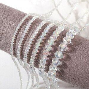 비즈아이 [2-459]크리스탈 론델컷 1/2/3/4/6/8mm 고온전기도금 크리AB ,1줄