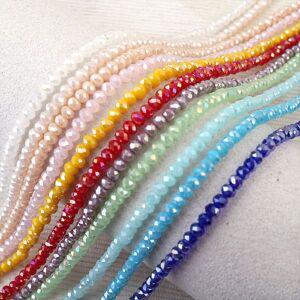 비즈아이 [2-334]크리스탈 론델컷 3mm 오팔 ,1줄(약110개)