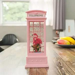 [텐바이텐]공중전화 플라밍고 LED 워터볼 오르골