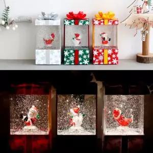 [텐바이텐]크리스마스 선물상자 스노우볼 워터볼오르골 3type 산타 눈사람 어린