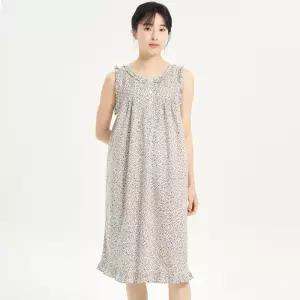 메이플라워 보라잔꽃 나시 순면 여성 빅사이즈 원피스 잠옷