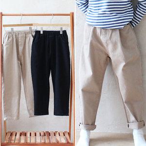 초등학생 바지 면 배기 핏 9부 키즈 초등학생 베이지 블랙 국내산 봄 가을 간절기