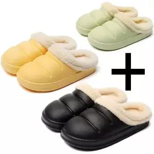 하나 더 호빵 털슬리퍼 겨울철 따뜻한 털실내화 거실 사무실 여학교 털슬리퍼