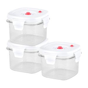 이지앤프리 에어제로 진공 밀폐용기, 650ml, 3개