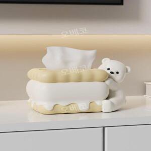 곰돌이티슈케이스 휴지 박스 높이16.5cm 인테리어 집들이선물 장식품