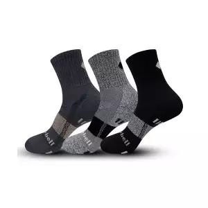 몽벨 남성용 스톤 백 로고 드라이쿨 연사 라텍스 등산 양말 쿠션 중목 3족 MB-S07