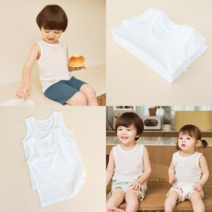 베베라온 아기 유아 런닝 나시 3장세트 속옷 언더웨어 아동 어린이 남아 여아 무형광 밤부 실내복