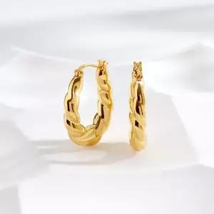 [골드팡] 18k 볼륨 트위스트 로프 링귀걸이