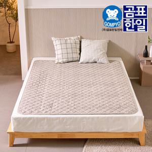 곰표한일 EMF 탄소 매트 전기요 전기장판 베이지그레이 퀸더블분리난방