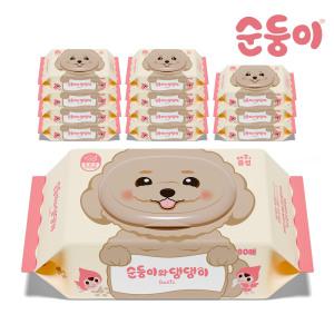 [순둥이] 댕댕이 강아지물티슈 베이직 캡형 80매 12팩 (12DGB)