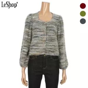 [롯데백화점]르샵 라인 퍼 버튼 니트 가디건 (BO8KC025A)