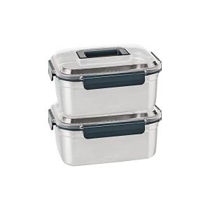 글라스락 클린 스텐 밀폐용기 직사각 3,600ml 2개 세트, 1개