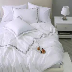 플로라 블랑 럭셔리 자수호텔침구 이집트산 순면 60수 차렵이불 2컬러