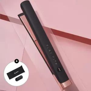 JMW 플랫핑크 슬림핏 세라믹 코팅열판 프리볼트 판 고데기+안전캡+파우치