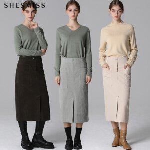 [쉬즈미스] 코듀로이 패치 포켓 스커트