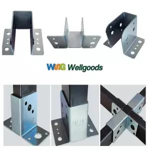 웰굿즈 직사각조인트 아연 직사각파이프조인트 연결부속 각관 브라켓