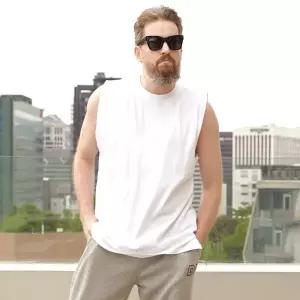 [디프][당일발송/타임특가] 무지 여름 민소매 박스 트임 오버핏 나시티 DNW_00