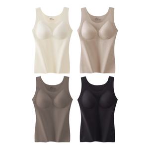 심리스 소프트 기모나시 브라캡 민소매 브라탑 여성 이너웨어 내의 런닝 겨울 발열 빅사이즈