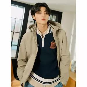 [빈폴] [빈폴]와펜 포인트 하프집업 니트  네이비 (BC5251C08R) (BC5251C08R)