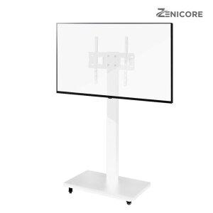 제니코어 무타공 이동형 TV 스탠드 거치대 블랙 삼성 LG 호환 ZC-65MSW 화이트