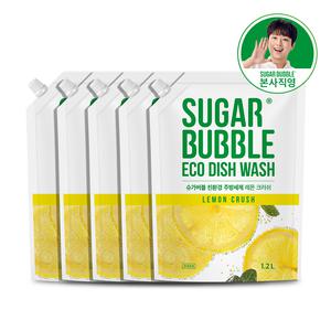 슈가버블 친환경 주방세제 레몬크러쉬 리필 1.2L x 5개