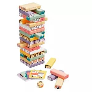 어린이용젠가 동물카드 동물나무블럭장난감 유아보드게임 나무빼기게임