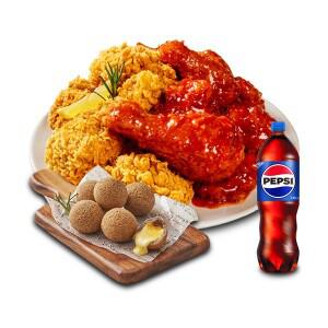 (멕시카나) 후라이드반양념반+더블치즈볼+콜라1.25L