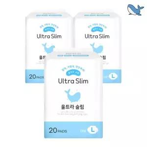 춤추는고래 대용량 생리대 대형 20P X 3팩 (60매)
