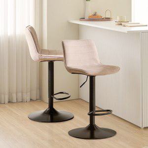 테일러 조야원단 아일랜드식탁 높이조절 홈바의자 바스툴 2EA