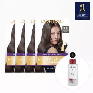 [로레알파리]엑셀랑스 크림 애쉬 슈프림 염모제 4개+샴푸 미니 100ml(랜덤)