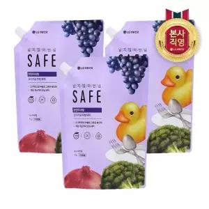 [엘지생활건강]세이프 주방세제 천연미네랄 오리지널 리필 1L x 3개