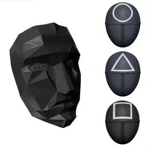 영화 오겜 오징어 패러디 상품 동그라미 세모 네모 프론트맨 병정 가면 할로윈 코스튬 마스크