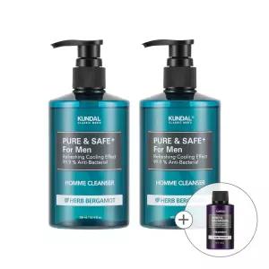 쿤달 쿨링 남성청결제 300ml 2구 + 트리트먼트 100ml 1개