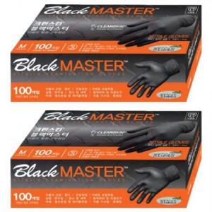 크린스킨 마스터 니트릴장갑, 블랙, 중(M), 2개 one option