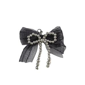 트렌도가 검정 레이스 진주 실발쓴 꾸미기 운동화참 장식 운동화꾸미기