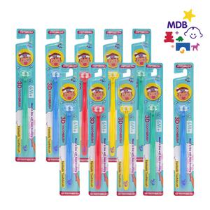 MDB 3D 어린이칫솔 혀클리너 겸용 아기칫솔 10개 랜덤색상
