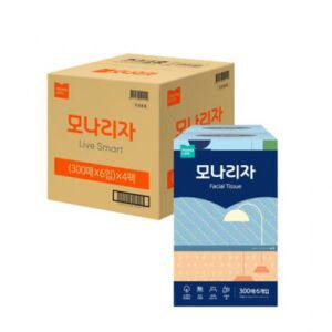 모나리자 아로마향 300매 6입 4개 총24개 1박스 향기나는 퍼퓸 각티슈 미용티슈