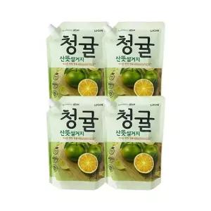참그린 주방세제 청귤 산뜻 설거지 리필 1kg x4
