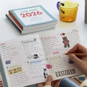 끌림데이 2026년 음력 절기표기 날짜형 위클리다이어리