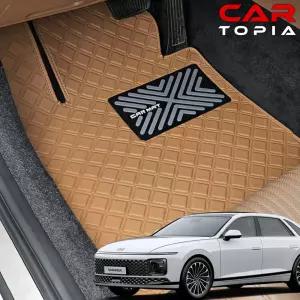 그랜저 GN7 스퀘어 바닥매트 가죽 카매트 발판 하이브리드 가솔린 LPG 용품