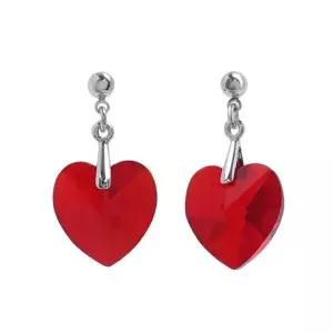 [콩심팥심]E628 레드 볼드하트 오스트리아 크리스탈 귀걸이