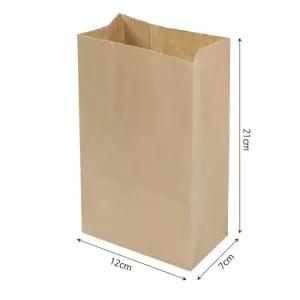 SSZ 크라프트 종이 봉투 무지 페이퍼백 12X21CM 100개세트 의류매장 일회용 노점상 베이커리