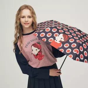 [육심원]패턴3단경량양우산 딸기리아