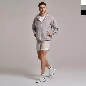 남자 나일론 투웨이 스트링 후드 바람막이 점퍼